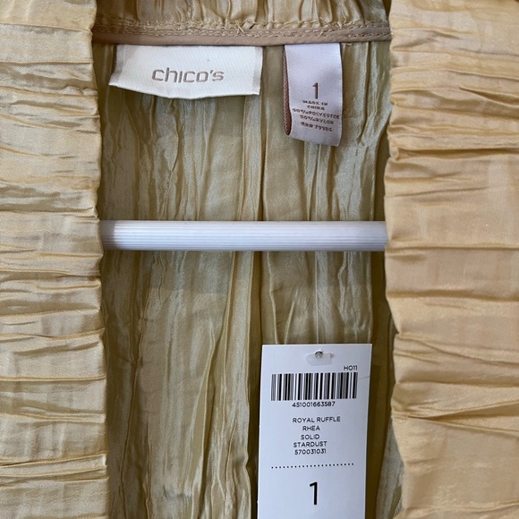 Chico's Gold Crinkle Jacket - Picture 3 of 6